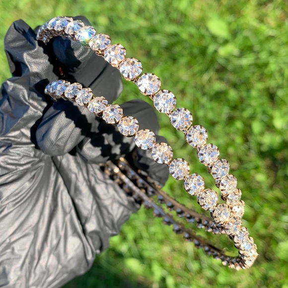 Extra Large Diamond Hoop Earrings. - Picture 3 of 7